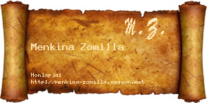 Menkina Zomilla névjegykártya